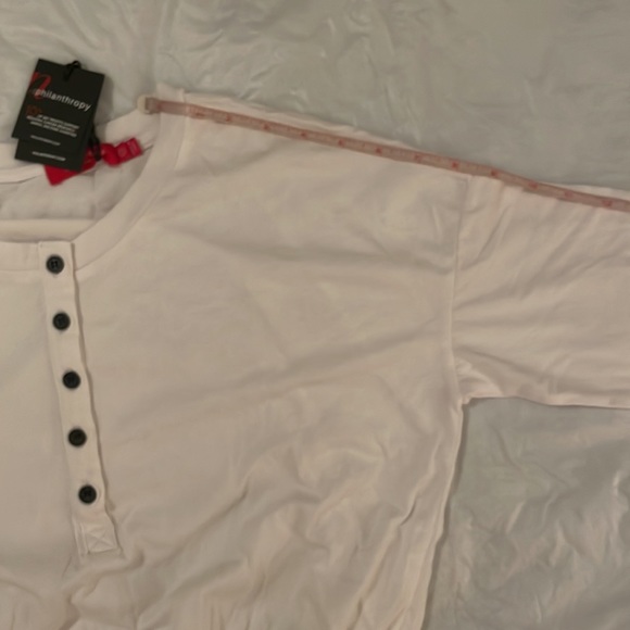 n-Philanthropy Beijing HenleyTop in White Size-Small NWT - Picture 12 of 15